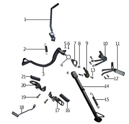 Side Stand And Rear Brake
