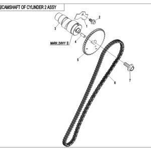 2019 CFORCE 800 XC CAMSHAFT OF CYLINDER 2 ASSY exploded diagram