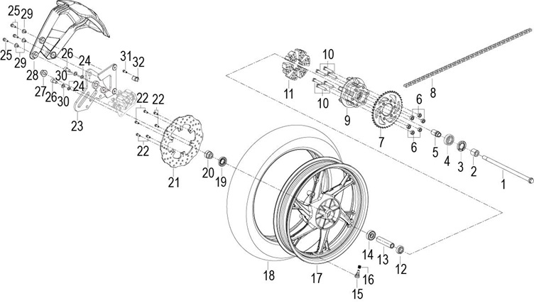Rear Wheel Assy