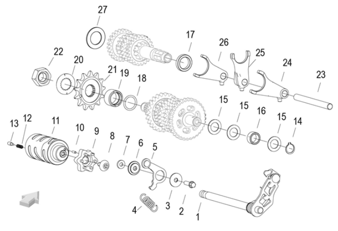 E12 - GEAR SHIFT MECHANISM ASSEMBLY