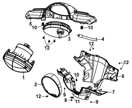 Handle Cover And Head Light