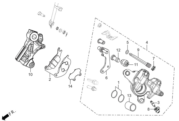 F8A - Rear Brake Caliper