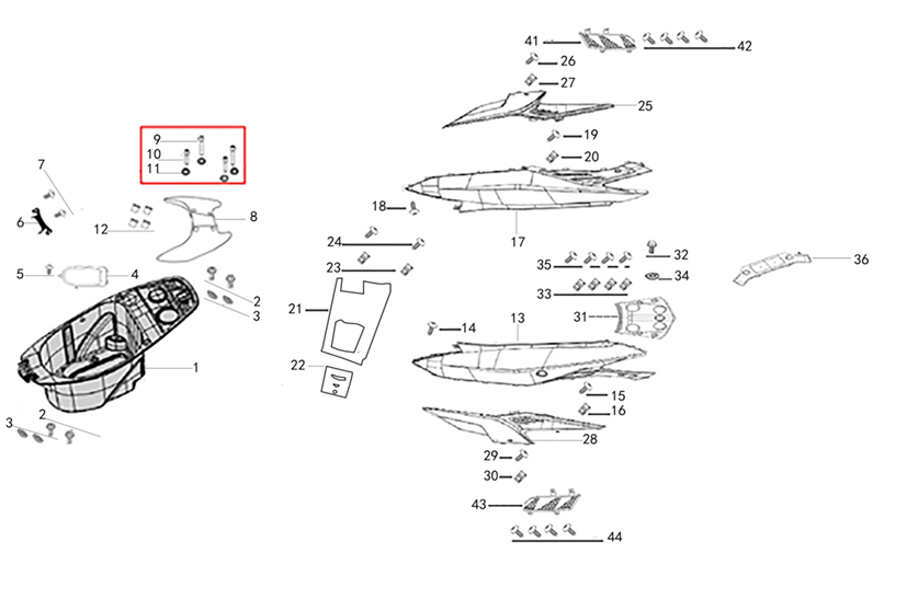 F12 = BOX LUGGAGE ASSY & REAR CARRIER
