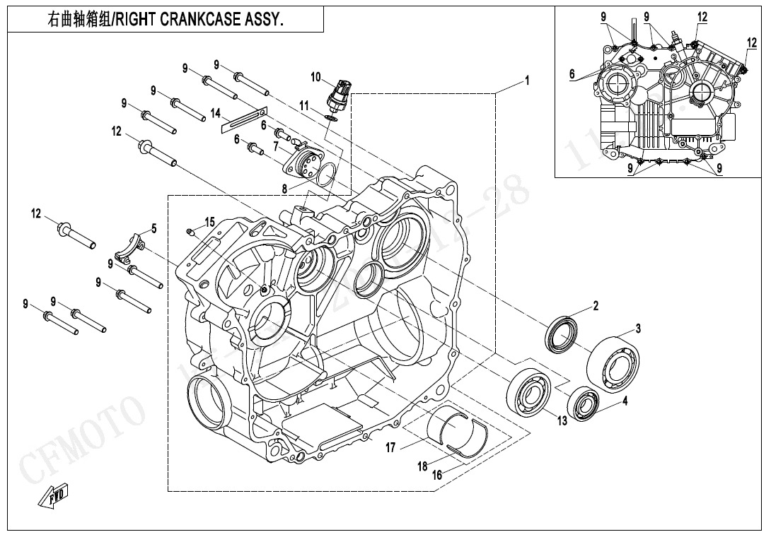 RIGHT CRANKCASE ASSY