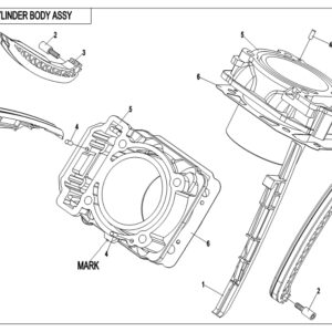 2019 CFORCE 800 XC CYLINDER BODY exploded diagram