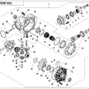 2024 CFORCE 800 XC FRONT AXLE exploded diagram