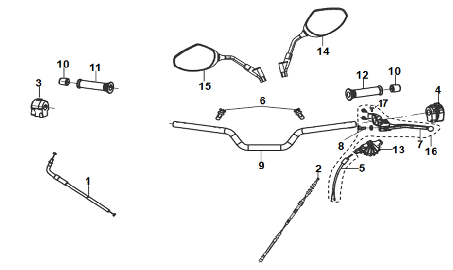 Handlebar Mirrors & Throttle Grip