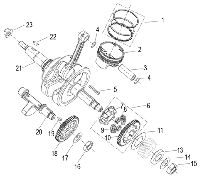 E04 - PISTON,CONNECTING ROD & CRANKSHAFT ASSY