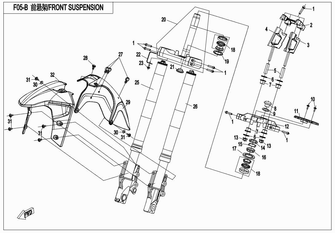 FRONT SUSPENSION(LOW CONFIGURATION)