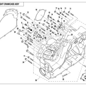 2019 UFORCE 800 RIGHT CRANKCASE ASSY. exploded diagram