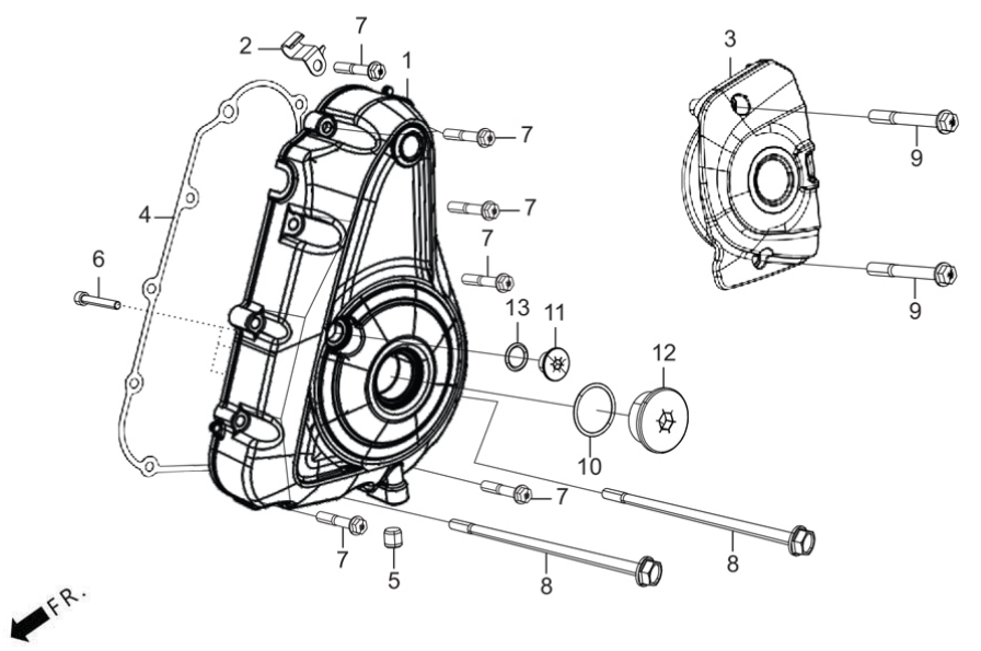 E3A - Left Crankcase Cover
