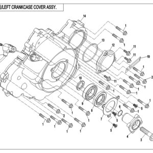 2019 ZFORCE 800 Trail LEFT CRANKCASE COVER ASSY. exploded diagram