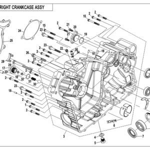 2019 CFORCE 800 XC RIGHT CRANKCASE ASSY exploded diagram