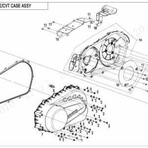 2025 CFORCE 800 TOURING CVT CASE ASSY exploded diagram
