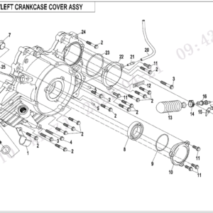 2024 CFORCE 800 XC LEFT CRANKCASE COVER ASSY exploded diagram