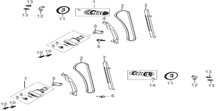 2025–2026 V 302 C E5+ (2025 – 2026) E07 - Camshaft exploded diagram