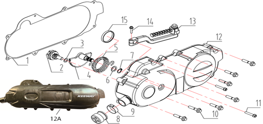 E08 - Left Crank Case Cover