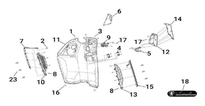 F02 - Fairing Cover 2 (X300 GP)