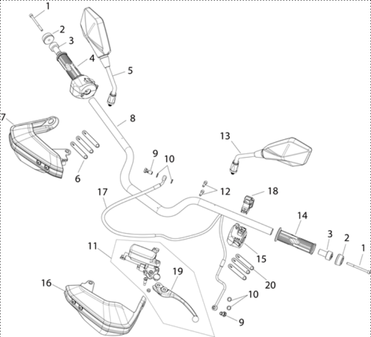 F14 - HANDLE,HANDLE CLUTCH COMPONENT,REARVIEW MIRR