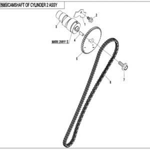 2022 CFORCE 800 XC CAMSHAFT OF CYLINDER 2 ASSY exploded diagram
