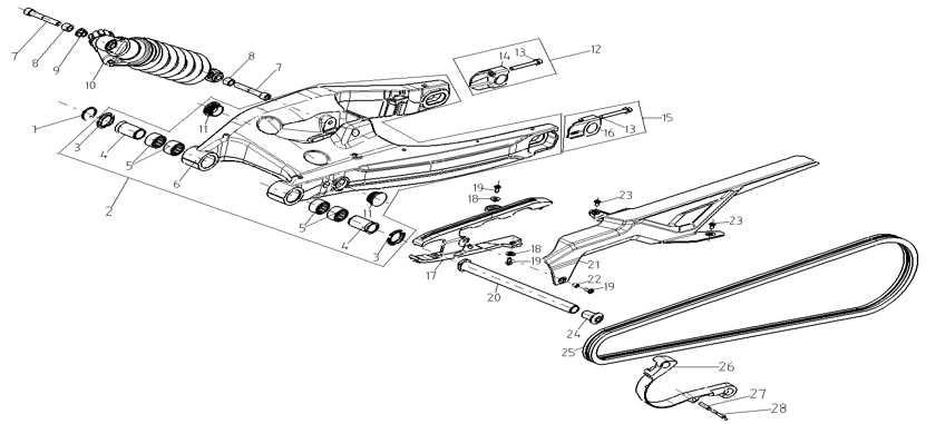 F10 - Rear Swingarm & Chain