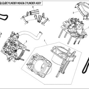 2021 UFORCE 800 CYLINDER HEAD AND CYLINDER ASSY. exploded diagram