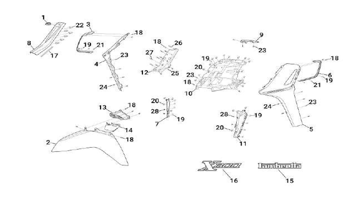 F01 - Fairing Cover 1 (X300 SR)
