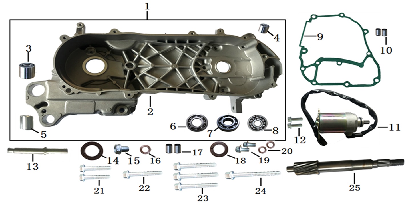 E09 - LEFT CRANKCASE