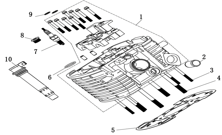 E03 - Front Cylinder Head Assembly