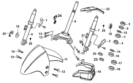 F08 STEERING STEM & FRONT CUSHION
