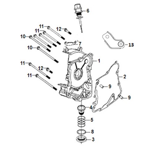 R. CRANK CASE COVER OIL LEVEL GAUGE ASSY.