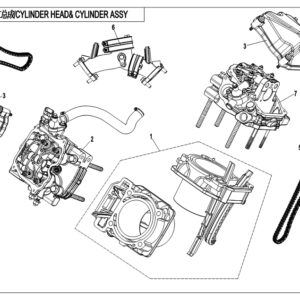 2019 UFORCE 800 CYLINDER HEAD AND CYLINDER ASSY. exploded diagram