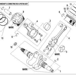 2018 ZFORCE 800 Trail CRANKSHAFT & CONNECTING ROD & PISTON ASSY. exploded diagram