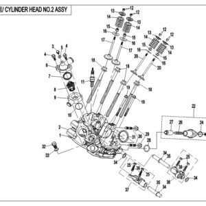 2018 ZFORCE 800 Trail CYL HEAD NO.2 ASSY (TRANSMISSION END) exploded diagram