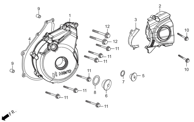 E3A BASE - Left Crank Case Cover