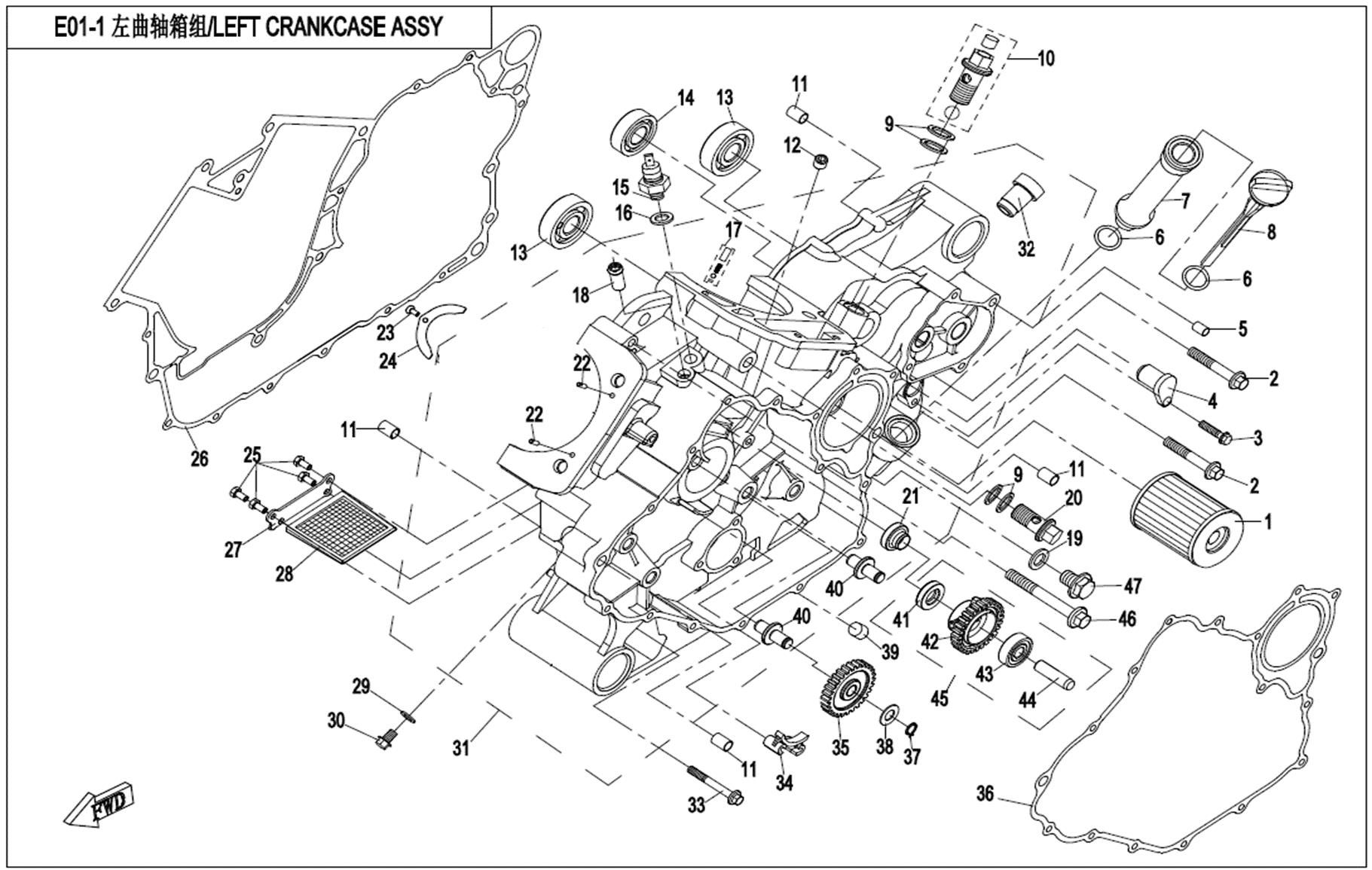 LEFT CRANKCASE ASSY.