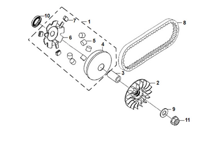 MOVABLE DRIVE FACE ASS'Y DRIVE BELT