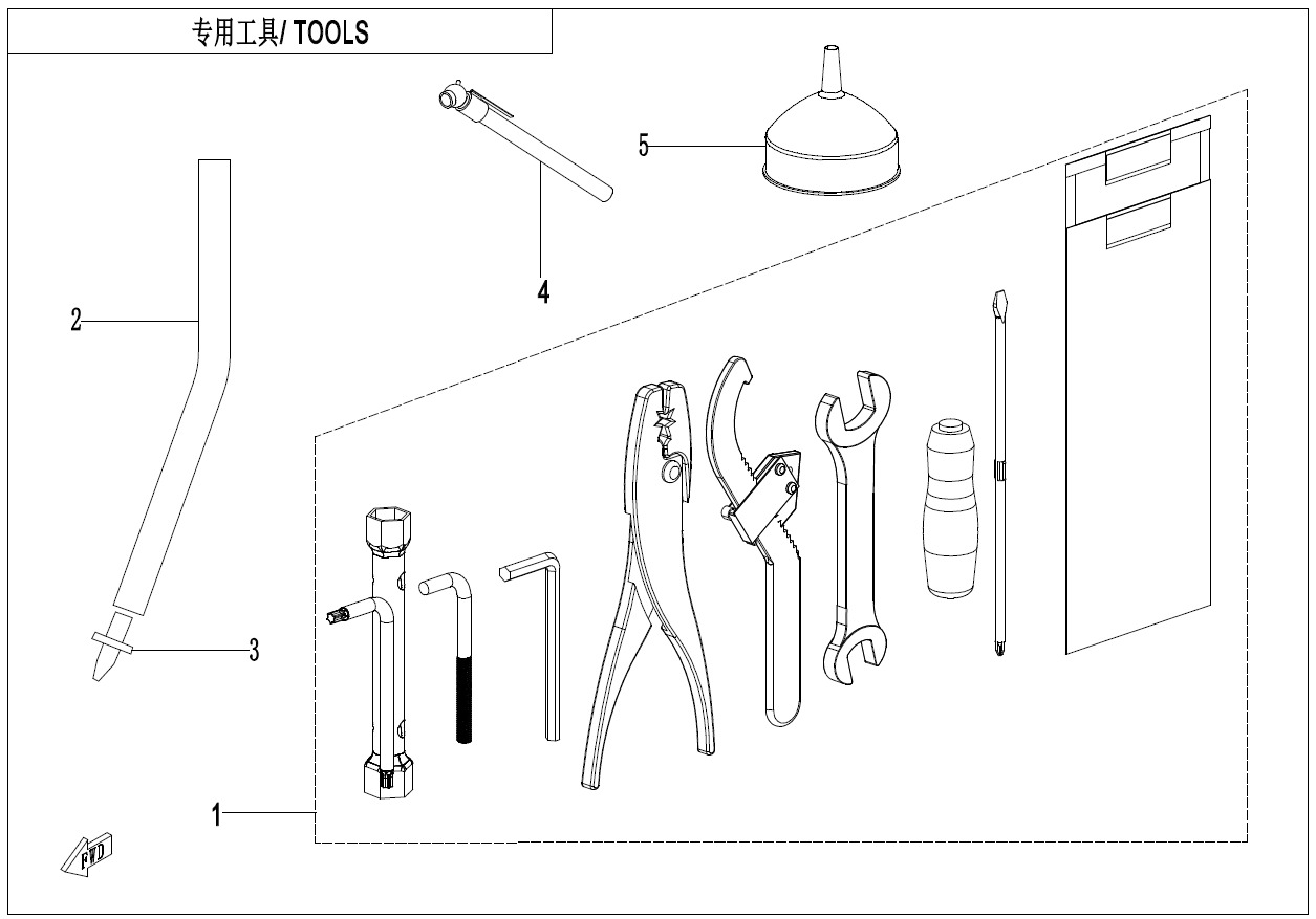 2022 CF MOTO ZFORCE 800 TRAIL TOOLS exploded diagram