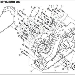 2013 UFORCE 800 RIGHT CRANKCASE ASSY exploded diagram