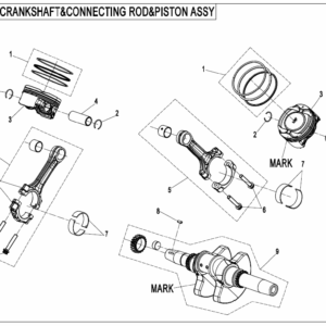 2026 UFORCE 800 XL CRANKSHAFT,CONNECTING ROD,PISTON ASSY exploded diagram