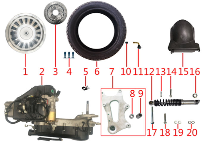 F09 - ENGINE & REAR WHEEL
