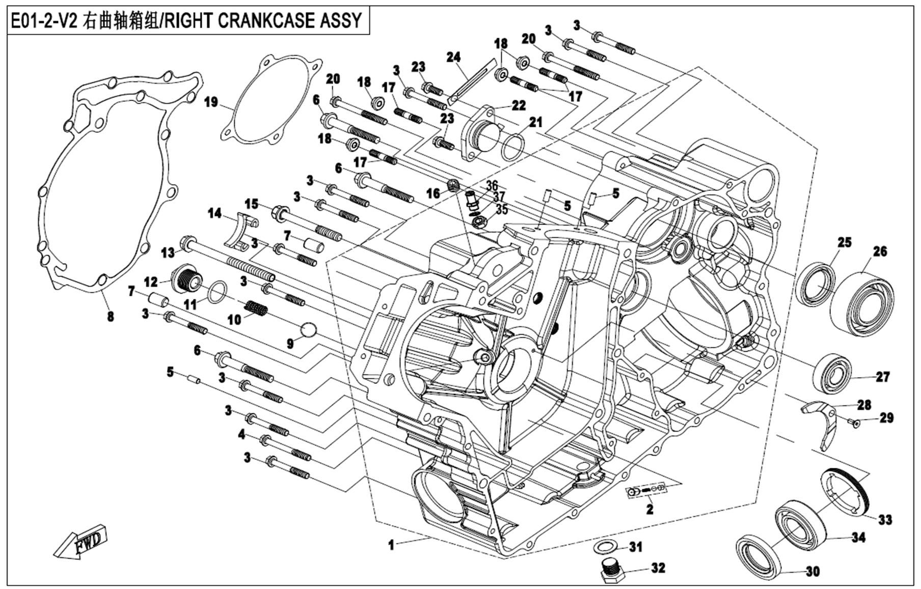 RIGHT CRANKCASE ASSY