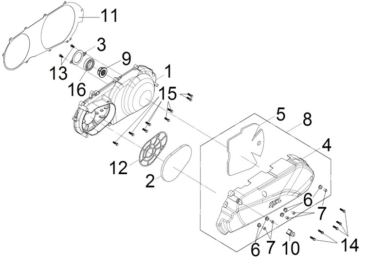 L. CRANK CASE COVER