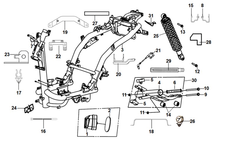 FRAME BODY + ENGINE HANGER