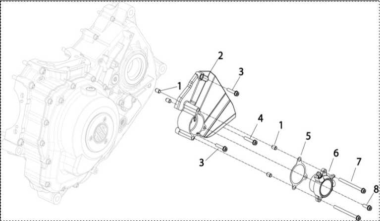 F24 - LEFT REAR COVER、CLUTCH DRIVEN PUMP