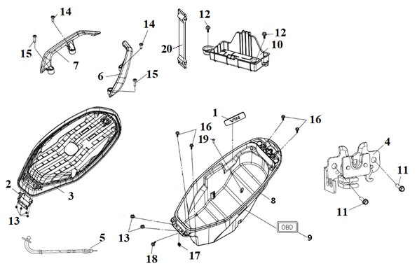 F13 - Seat & Luggage & Rear Carrier