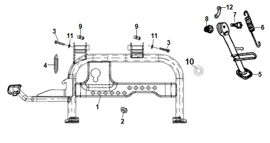 F16 MAIN STAND & KICK STARTER ARM