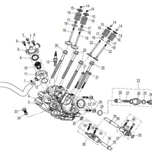 2013 UFORCE 800 CYL HEAD NO.2 ASSY (TRANSMISSION END) exploded diagram