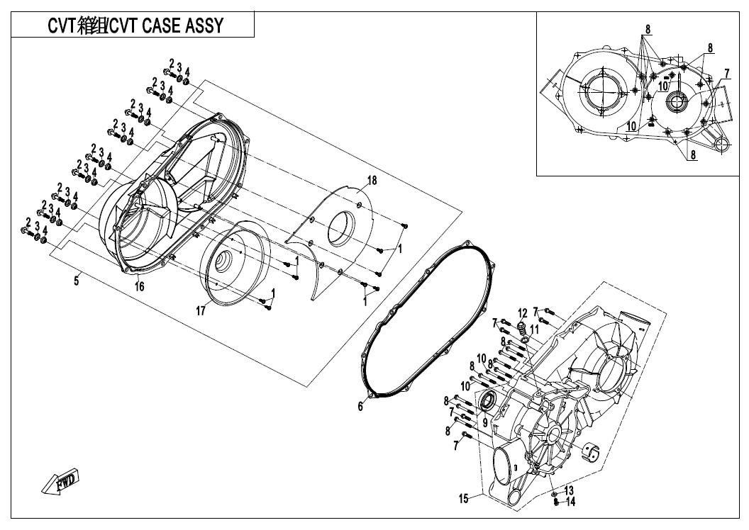 CVT CASE ASSY.