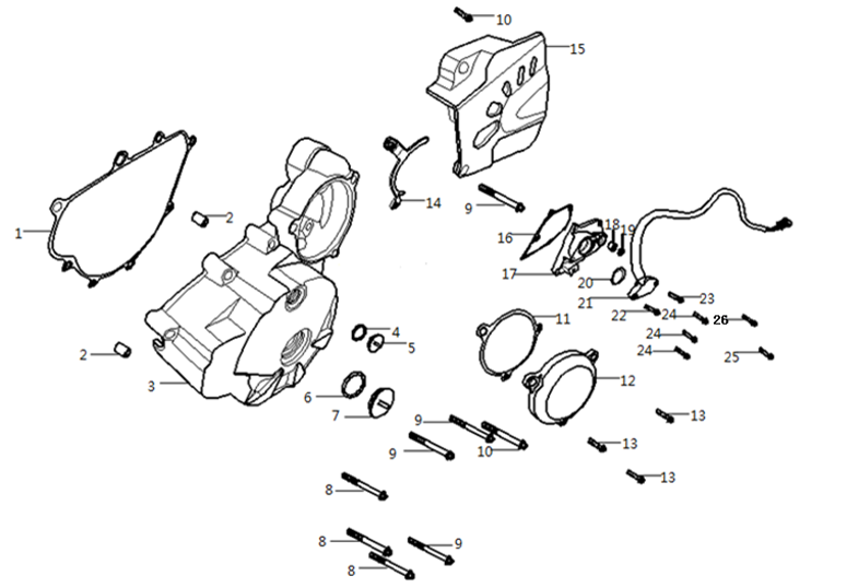 E11 - Left Crankcase Cover